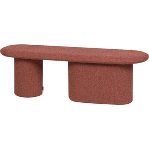 Polstrovaná lavice z textilie bouclé v cihlové barvě Rull – noo.ma obraz