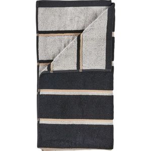 Černá/světle šedá bavlněná osuška 70x140 cm Sauna – Zone obraz