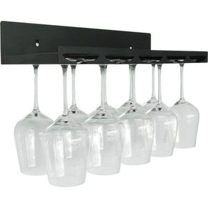 Černý nástěnný kovový držák na skleničky na víno – Leopold Vienna obraz