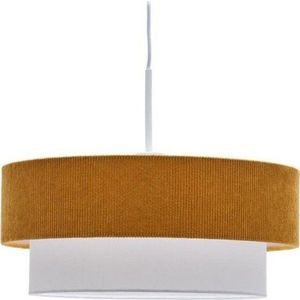 Dětský lustr v hořčicové barvě/bílý s textilním stínidlem Bianella – Kave Home obraz