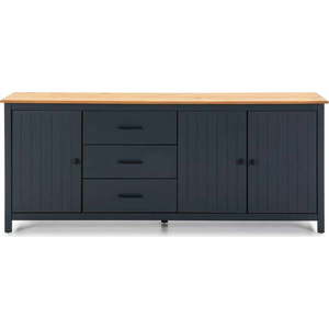 Tmavě modrá nízká komoda z borovicového dřeva 190x80 cm Miranda – Marckeric obraz