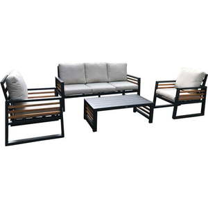 Šedý hliníkový zahradní lounge set pro 5 Colmar – Rojaplast obraz