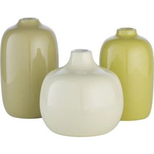 Zelené keramické vázy v sadě 3 ks (výška 9 cm) Ceola – Blomus obraz
