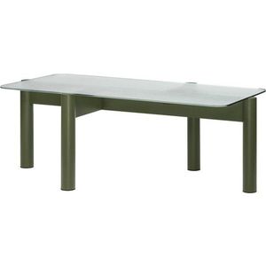 Zelený konferenční stolek se skleněnou deskou 55x105 cm Kob – noo.ma obraz