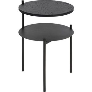 Černý noční stolek s deskou v dubovém dekoru Tu – noo.ma obraz