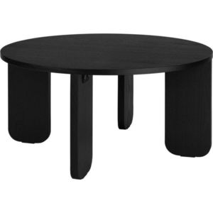 Černý kulatý konferenční stolek s deskou v dubovém dekoru ø 75 cm Kuvu – noo.ma obraz
