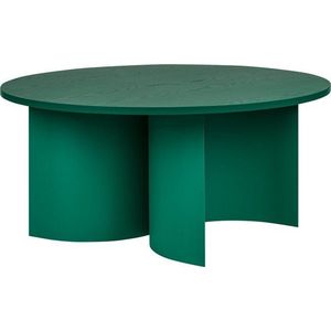 Zelený kulatý konferenční stolek s deskou v dekoru jasanového dřeva ø 95 cm Gavo – noo.ma obraz