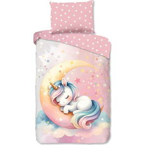 Růžové bavlněné dětské povlečení na jednolůžko 140x200 cm Molly – Good Morning obraz