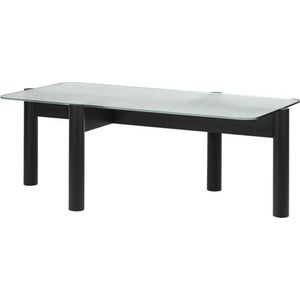 Černý konferenční stolek se skleněnou deskou 55x105 cm Kob – noo.ma obraz