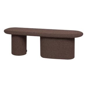 Hnědá polstrovaná lavice z textilie bouclé Rull – noo.ma obraz