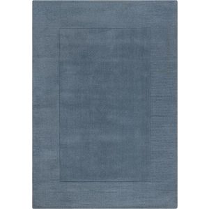 Tmavě modrý ručně tkaný vlněný koberec 120x170 cm Textured Wool Border – Flair Rugs obraz