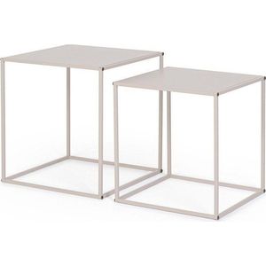 Béžové kovové konferenční stolky v sadě 2 ks 38x38 cm Alrik – Yes Everyday obraz