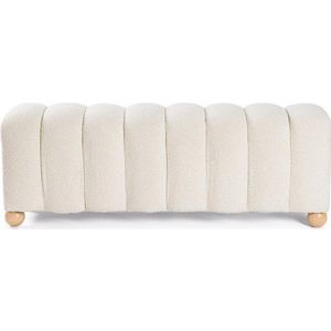 Bílá polstrovaná lavice z textilie bouclé Zora – Bizzotto obraz