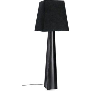 Černá stojací lampa s textilním stínidlem (výška 151 cm) Tripura – Bizzotto obraz