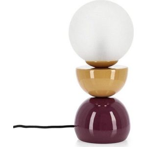 Kovová stolní lampa se skleněným stínidlem (výška 33 cm) Malton – Bizzotto obraz