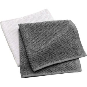 Bílé/šedé froté bavlněné ručníky v sadě 2 ks 50x50 cm Gourmet – douceur d'intérieur obraz