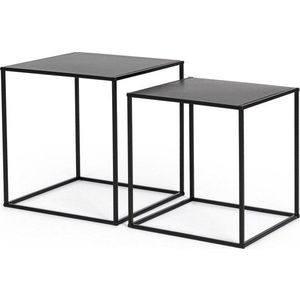 Černé kovové konferenční stolky v sadě 2 ks 38x38 cm Alrik – Yes Everyday obraz