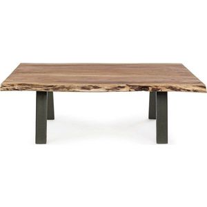 Černý/v přírodní barvě konferenční stolek s deskou z akácie 65x115 cm Aron – Bizzotto obraz