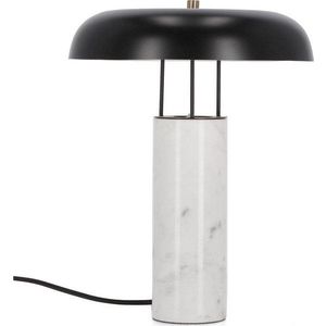 Černobílá mramorová stolní lampa s kovovým stínidlem (výška 33 cm) Kaithal – Bizzotto obraz