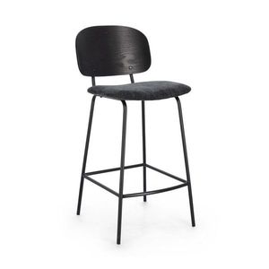Černá/antracitová čalouněná barová židle (výška sedáku 67, 5 cm) Sienna – Bizzotto obraz