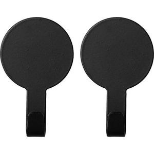 Matně černé kovové háčky v sadě 2 ks bez vrtání Fixeo – douceur d'intérieur obraz