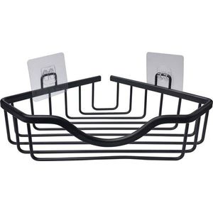 Matně černá hliníková koupelnová polička bez vrtání/rohová Filaire Aluminium – douceur d'intérieur obraz