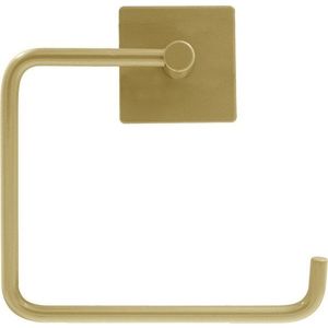 Kovový držák na toaletní papír bez vrtání v matně zlaté barvě Fixeo – douceur d'intérieur obraz