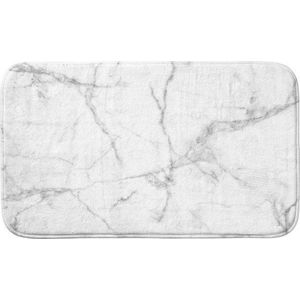 Bílá/šedá textilní koupelnová předložka 45x75 cm Marbre – douceur d'intérieur obraz
