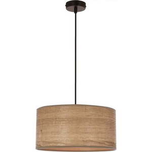 Světle hnědé závěsné svítidlo s ratanovým stínidlem ø 30 cm Legno – Candellux Lighting obraz