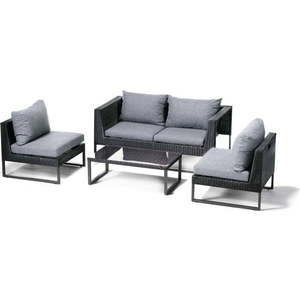 Šedý zahradní set nábytku z umělého ratanu Bonami Essentials Diamond obraz