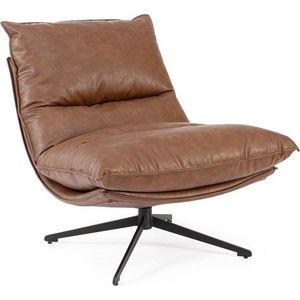 Koňakově hnědé křeslo s úložným prostorem z imitace kůže Alanez – Bizzotto obraz