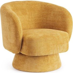 Otočné žinylkové křeslo v hořčicové barvě Julienne – Bizzotto obraz