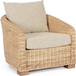 Polstrované/ratanové zahradní křeslo v přírodní barvě Cadice – Bizzotto obraz