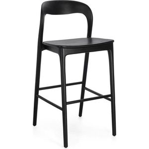 Černá barová židle z teakového dřeva (výška sedáku 72, 5 cm) Miley – Bizzotto obraz