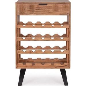 Vinotéka z masivu akácie v přírodní barvě 60x95x40 cm Isar – Bizzotto obraz
