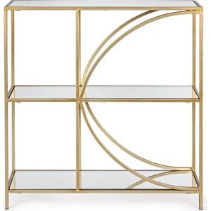 Ocelová knihovna ve zlaté barvě 81x87x31 cm Elenor – Bizzotto obraz