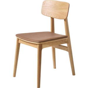 Jídelní židle z imitace kůže v koňakově hnědo-přírodní barvě Livo – Unique Furniture obraz