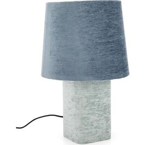 Modrá kovová stolní lampa s textilním stínidlem (výška 50 cm) Demra – Bizzotto obraz
