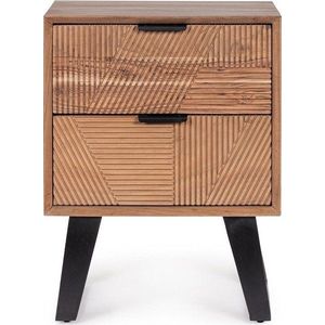 Noční stolek z masivu akácie v přírodní barvě Isar – Bizzotto obraz