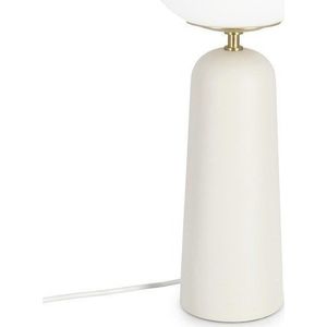 Bílá kovová stolní lampa se skleněným stínidlem (výška 51 cm) Delphine – Bizzotto obraz