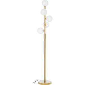Stojací lampa ve zlaté barvě se skleněným stínidlem (výška 156, 5 cm) Balls – Bizzotto obraz
