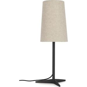 Černá/béžová kovová stolní lampa s textilním stínidlem (výška 60 cm) Assam – Bizzotto obraz