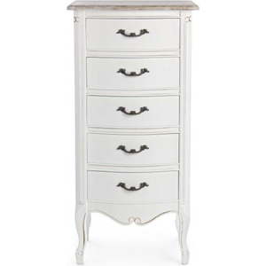 Bílá komoda z masivu pavlovnie 48x100x35 cm Justine – Bizzotto obraz