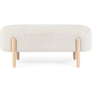 Krémová polstrovaná lavice z textilie bouclé Dayla – Bizzotto obraz