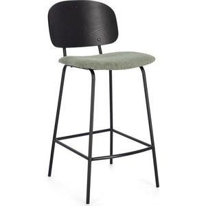 Zelená/černá čalouněná barová židle (výška sedáku 67, 5 cm) Sienna – Bizzotto obraz