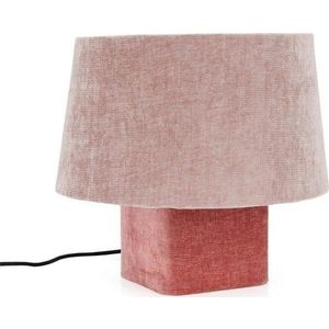 Růžová kovová stolní lampa s textilním stínidlem (výška 35 cm) Demra – Bizzotto obraz