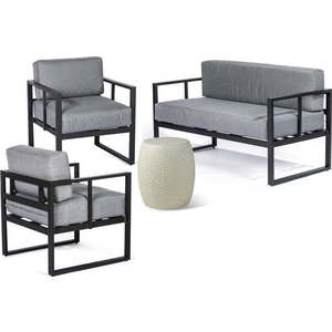 Šedý hliníkový zahradní lounge set pro 4 – Bonami Essentials obraz