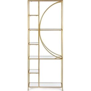 Ocelová knihovna ve zlaté barvě 66x176x25, 5 cm Elenor – Bizzotto obraz