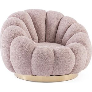 Růžové otočné křeslo z textilie bouclé Florel – Bizzotto obraz