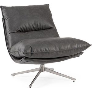 Tmavě šedé křeslo s úložným prostorem z imitace kůže Alanez – Bizzotto obraz